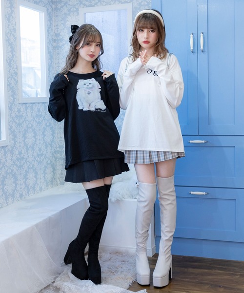 Newlyme ブーツ ストレッチフィット厚底美脚ニーハイブーツ