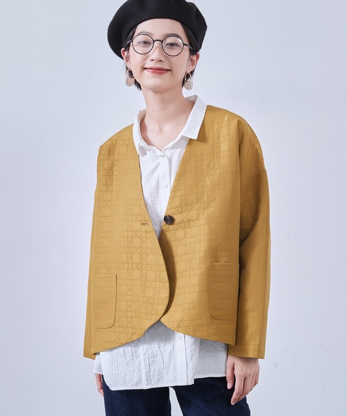 On One's Own ジャケット ノーカラージャケット ラウンドヘム・ノー