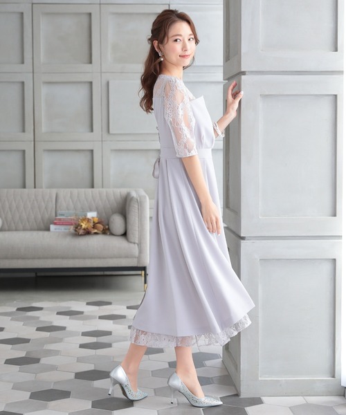 【新品未使用✨】フォーマル ドレス オケージョンドレス　ラベンダー　Sサイズ DRESS LAB ドレス 「結婚式/オケージョンドレス」フィッシュ
