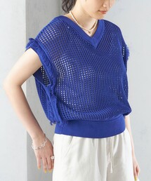 SHIPS for women / シップスウィメン 〈手洗い可能〉メッシュ 編み 前後 ２WAY ニット ベスト ◇ SHIPS ニット セーター 「手洗い可能」メッシュ 編み 前後 2WAY