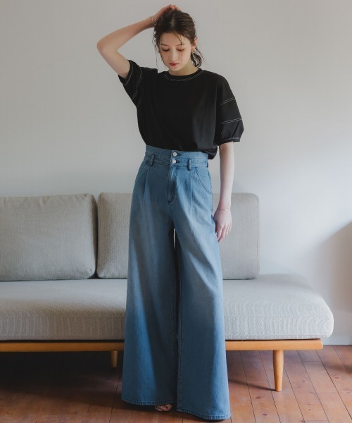 お値下げ♪新品未使用♪stevenalan ハイウエスト　デニムタックパンツ STEVEN ALAN パンツ 「Steven Alan」フロント タック レディース