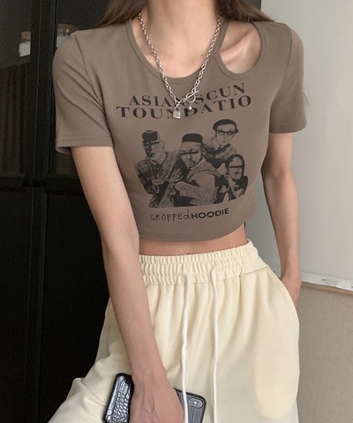 tシャツ HandsomeCottonカットアウトTシャツ レディース Amazon | [チャコット] HandsomeCotton カットアウトTシャツ | T