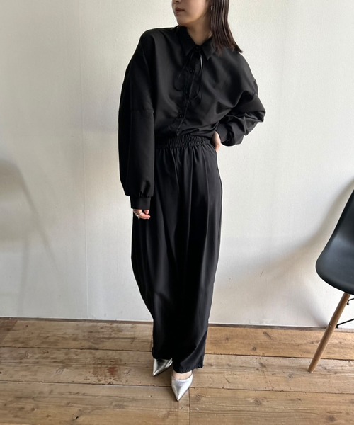 Kotoe スラックス パンツ タック ワイドパンツ ゴム レディース メンズ