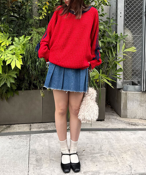 リボン付きサテンミニスカート リボンプリーツミニスカート | ファッション通販サイト NUGU