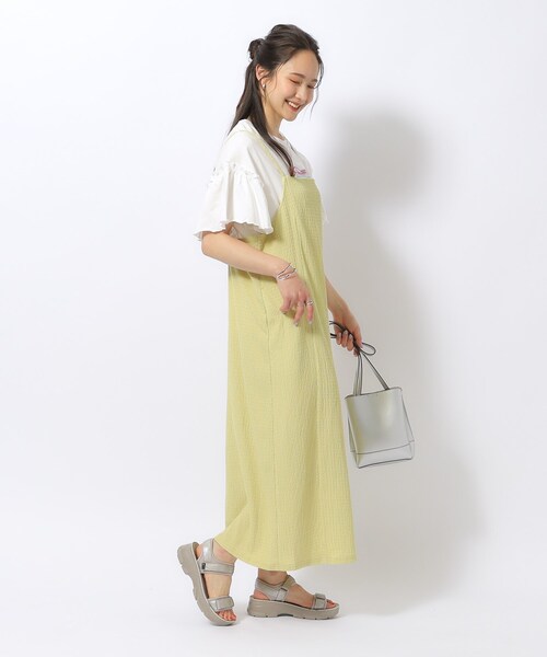 SHOO・LA・RUE ワンピース 「2点セット」ふくれジャカードキャミ SHOO・LA・RUE ワンピース 「2点セット」ふくれジャカードキャミ