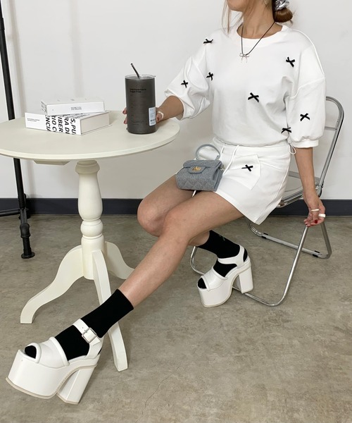 non-hedge セットアップ リボンモチーフトップス・ミニスカート