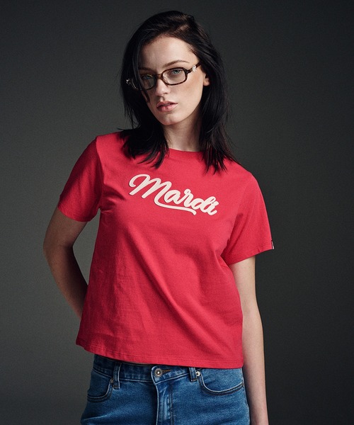 ワンピなど最旬ア！ TSHIRT SLIM tシャツ Mercredi Mardi MARDI LOGO VINTAGE トップス