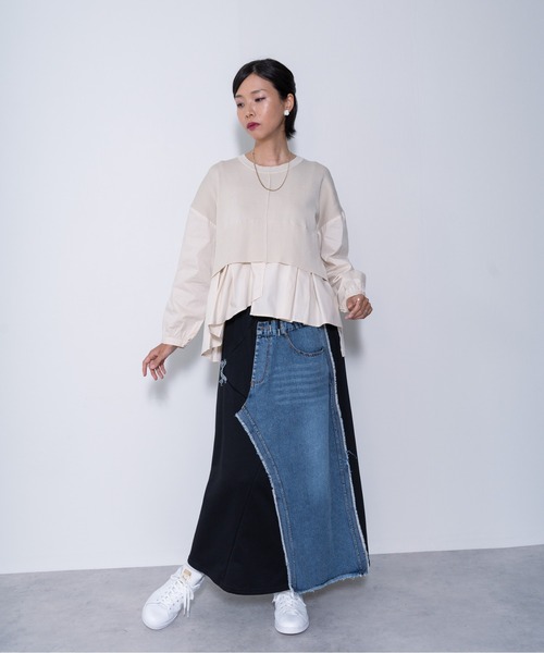 ドッキングニットトップス　　新品 Fubail / ドッキングニットトップス