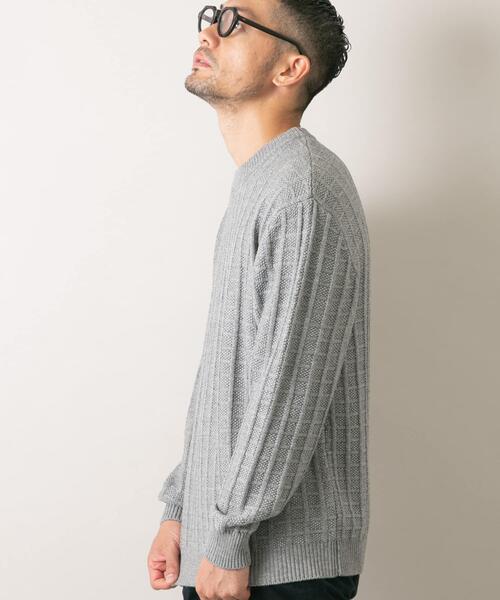 MB ウメダ ワッフル ウールセーター Sサイズ URBAN RESEARCH ROSSO MEN セーター ニット 「XLサイズあり」メリノ