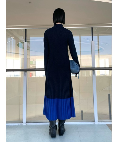 Mila Owen ワンピース タートルネックロングリブニットワンピース 