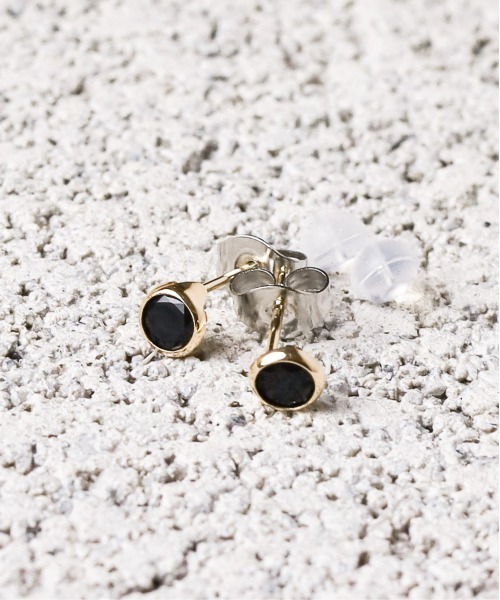 Pledge（プレッジ） ピアス 「Pledge」K10 CIRCLE ONYX SET メンズ