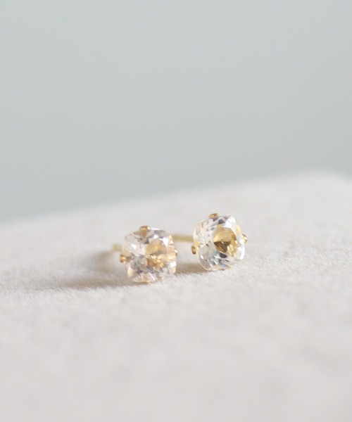 CERCA ピアス KAM.accessory/スクエア天然石スタッドピアス