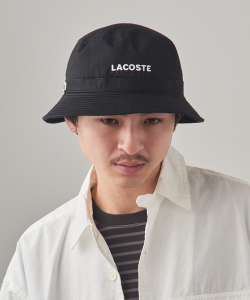 【未使用】ラコステ　バケットハット　ブラック LACOSTE バケットハット ラコステ 帽子 サファリハット 黒