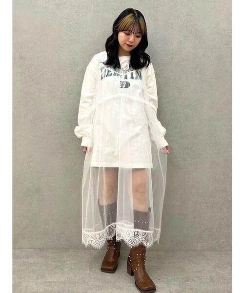 Momo チュールレイヤード ロングワンピース jouetie（ジュエティ