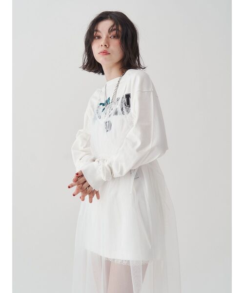jouetie ワンピース チュールレイヤードロングワンピース