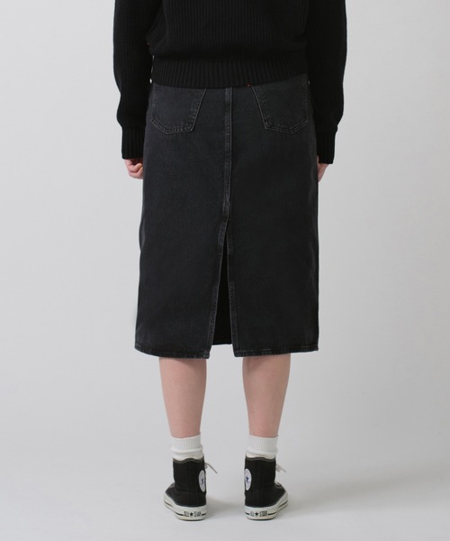 美品 リーバイス フレア デニムスカート ブラック 25inch Levi's デニムスカート Levi's/リーバイス バックスリット