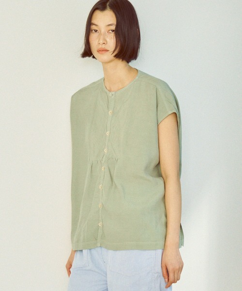 ブラウス シャツ 「 OMNIGOD womens / オムニゴッド 」 レーヨンキュプラシルク アトリエフレンチスリーブシャツ レディース