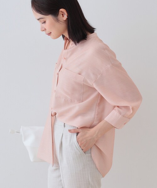 INDIVI（インディヴィ） ブラウス シャツ 「洗える／エアリー素材