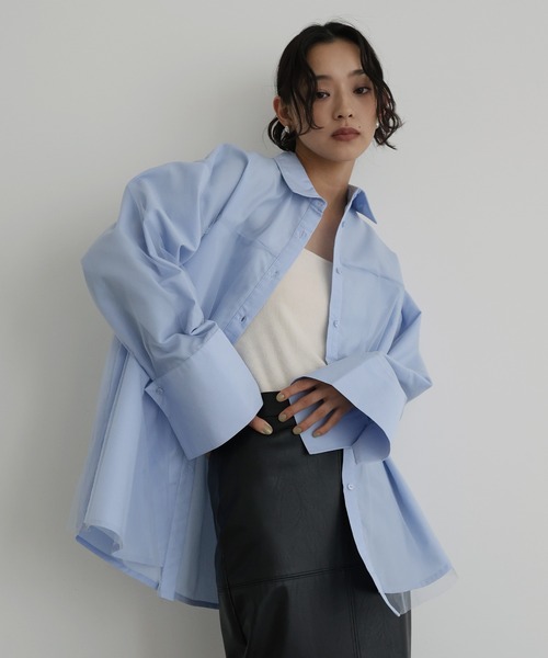 ArguE CulturE レイヤード風長袖シャツブラウスオーバーサイズ cjfj129809-01.jpg