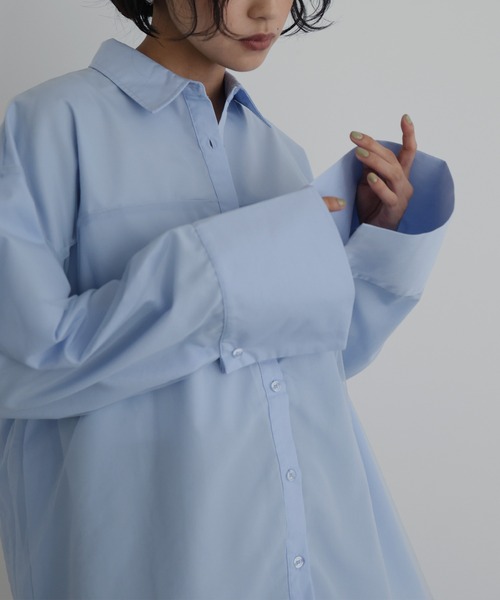aoi kanazawa × hellamレイヤードデザインオーバーサイズシャツ レイヤードデザイン オーバーサイズシャツ – hellam