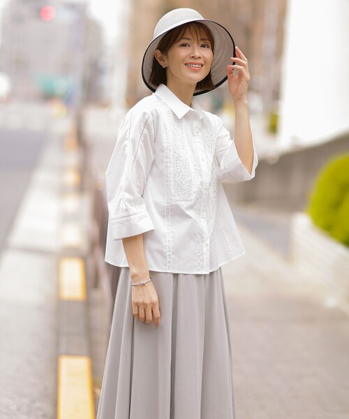 【洗える】セルロースライト刺繍  シャツ ブラウス J.PRESS｜【洗える】セルロースライト刺繍 シャツ ブラウス