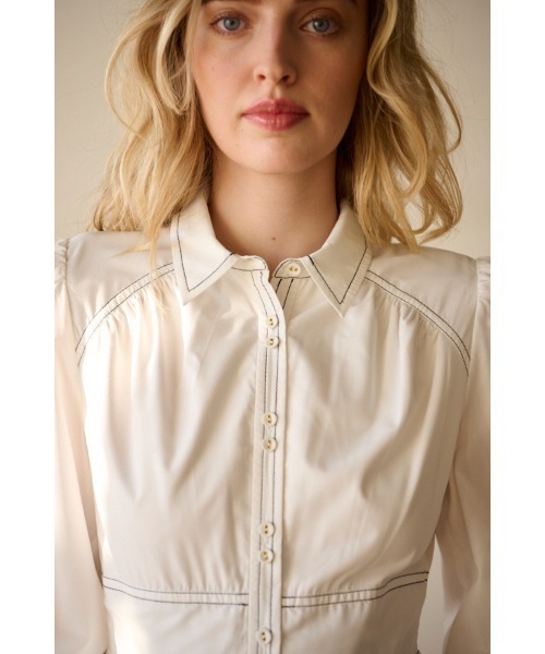 Olivier Shirt Dress カラーリングカットアウトシャツドレス