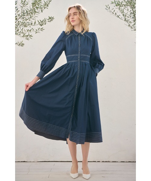 Olivier Shirt Dress カラーリングカットアウトシャツドレス