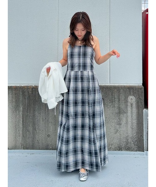 Ungrid（アングリッド） ワンピース コクーンチェックキャミワンピース