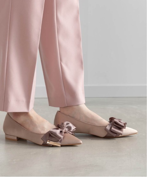 RANDA（ランダ） パンプス リボンデザインフラットシューズ : ZOZOTOWN