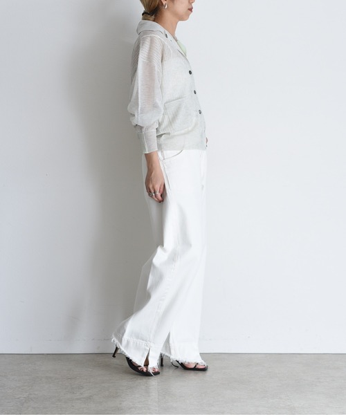 Eimee Law ラッフルバイカラーニットカーデ Eimee Law（エイミーロウ）の「ラッフルバイカラーニットカーデ