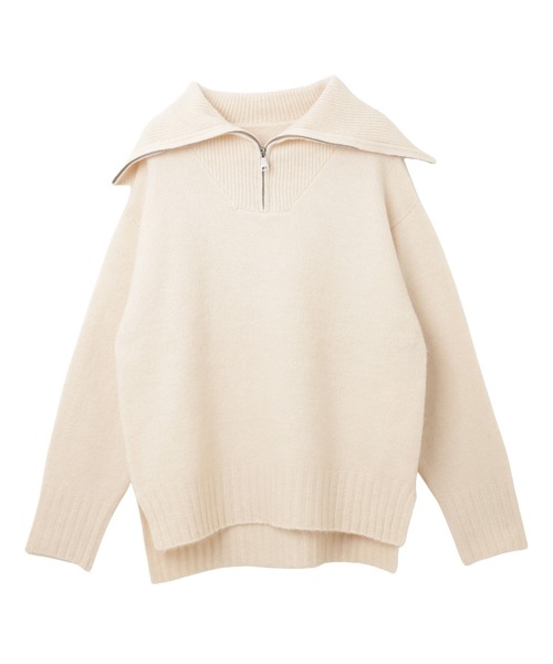 「andme」 「alma design」長袖ニット M グレイッシュベージュ レディース_画像2