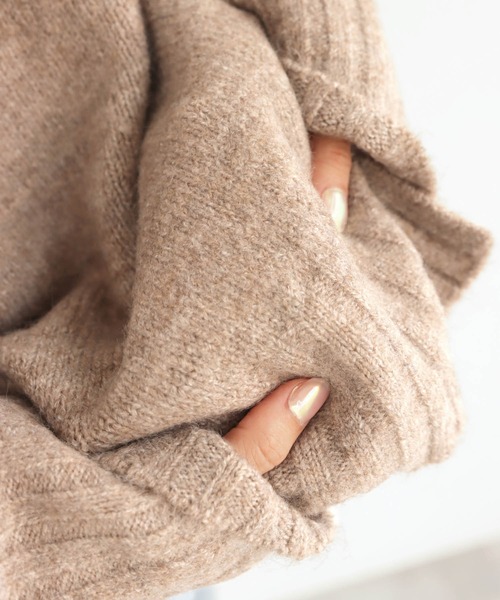 「andme」 「alma design」長袖ニット M グレイッシュベージュ レディース_画像5