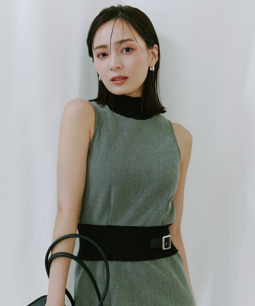 ニットドッキングクラシカルワンピース　anuans anuans｜ニットドッキングクラシカルワンピース | Rakuten