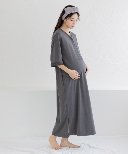 マタニティ Ｍｏｒｅｄｄｅ　お風呂あがりのママの味方！バスローブパイルワンピース | フェリシモMama | 08