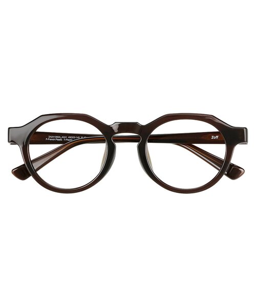 ■新品■レンズ券付きメガネ【Zoff／ゾフ】ボストン型、眼鏡、黒縁、太縁 Zoff（ゾフ） 伊達メガネ メガネ 眼鏡 ボストン型 メガネ｜軽量｜太縁