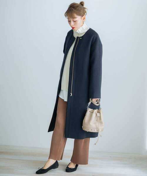 「URBAN RESEARCH Sonny Label」 ノーカラーコート FREE グレー レディース_画像3