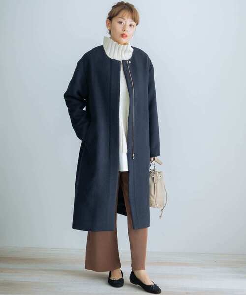 「URBAN RESEARCH Sonny Label」 ノーカラーコート FREE グレー レディース_画像4