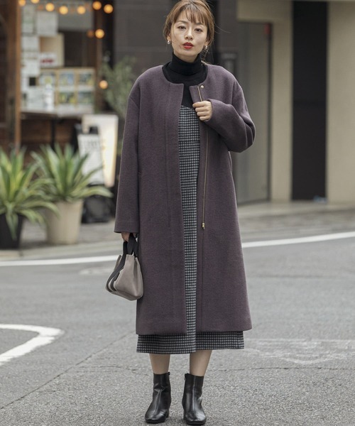 「URBAN RESEARCH Sonny Label」 ノーカラーコート FREE グレー レディース_画像7