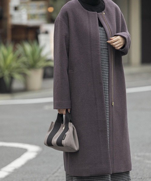 「URBAN RESEARCH Sonny Label」 ノーカラーコート FREE グレー レディース_画像8