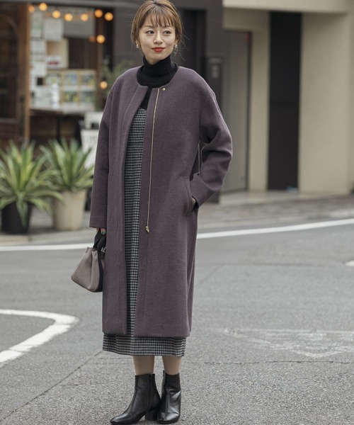 「URBAN RESEARCH Sonny Label」 ノーカラーコート FREE グレー レディース_画像9