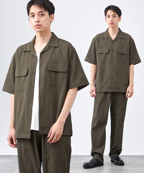 B.C STOCK シャツ オープンカラーシャツ＆ワイドテーパード