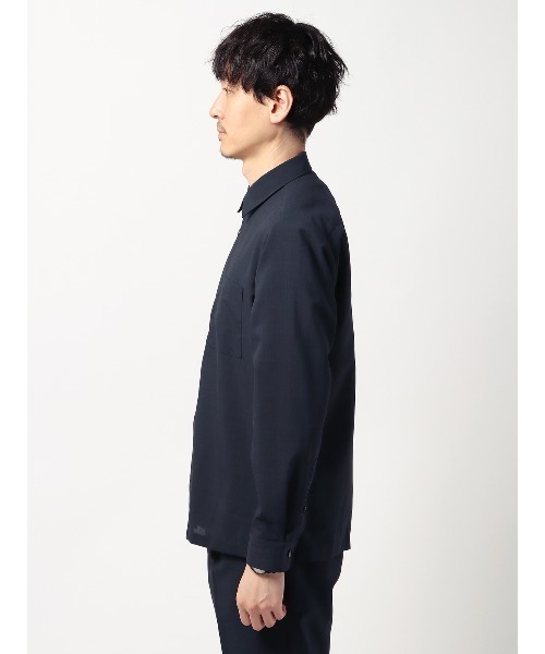 シャツ 長袖レギュラーカラーシャツ ウォッシャブル ウールライク