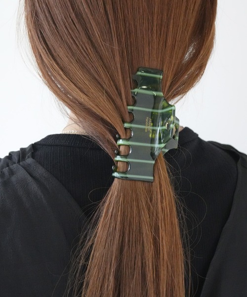Port（ポート） ヘアクリップ 「 」 ストライプ デザイン スクエア