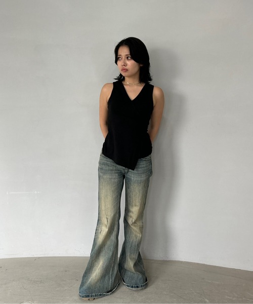 tシャツ カシュクール ノースリーブトップス FX25S069「Fano Studios」「2025SS」 レディース メンズ tシャツ カシュクール ノースリーブトップス FX25S069「Fano