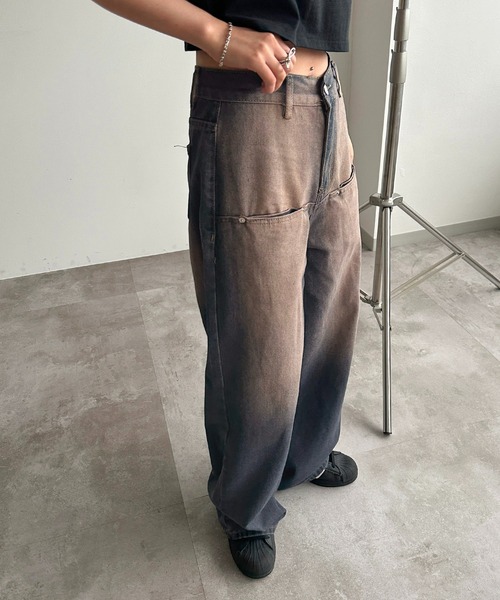 [apres jour mignon] обработка Denim брюки MEDIUM оттенок голубого прочее женский 