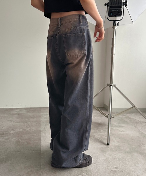 [apres jour mignon] обработка Denim брюки MEDIUM оттенок голубого прочее женский 