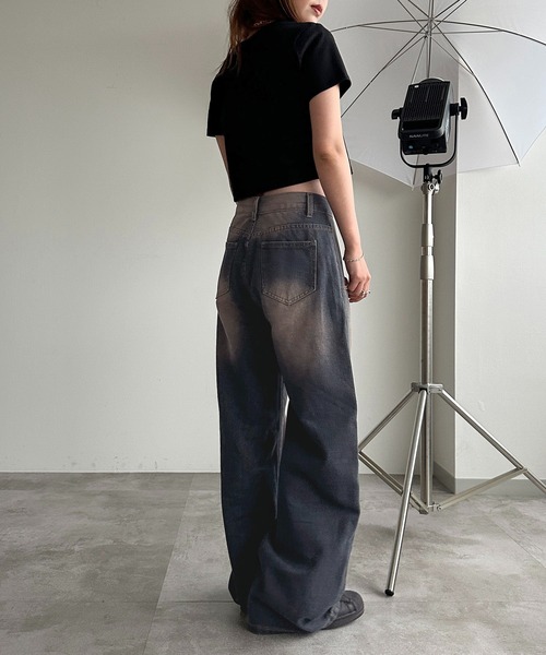 [apres jour mignon] обработка Denim брюки MEDIUM оттенок голубого прочее женский 