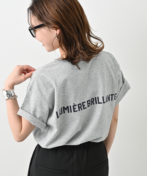 「SLOBE IENA」 半袖Tシャツ FREE グレー レディース SLOBE IENA 「SLOBE IENA」 半袖Tシャツ FREE グレー レディース