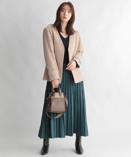 Andemiu（アンデミュウ） ノーカラーコート FREE ベージュ レディース