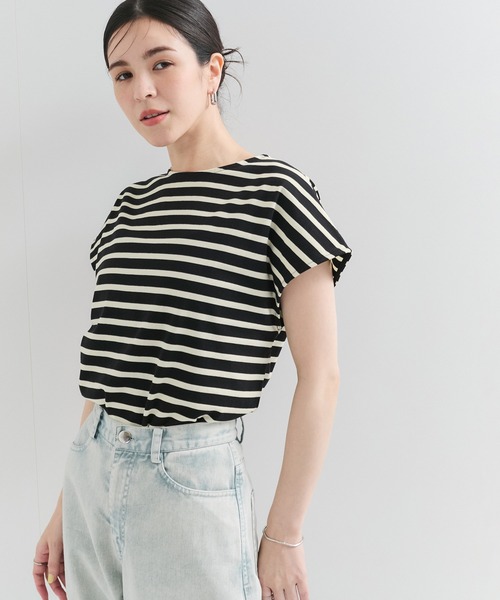 LE CERCLE par rope' tシャツ 半袖 2WAYフレンチスリーブボーダーTee